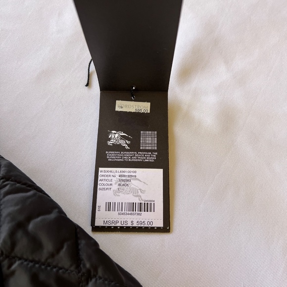 BURBERRY BRIT Quilted Jacket Nova Check Lining Black Size L - Picture 15 of 16